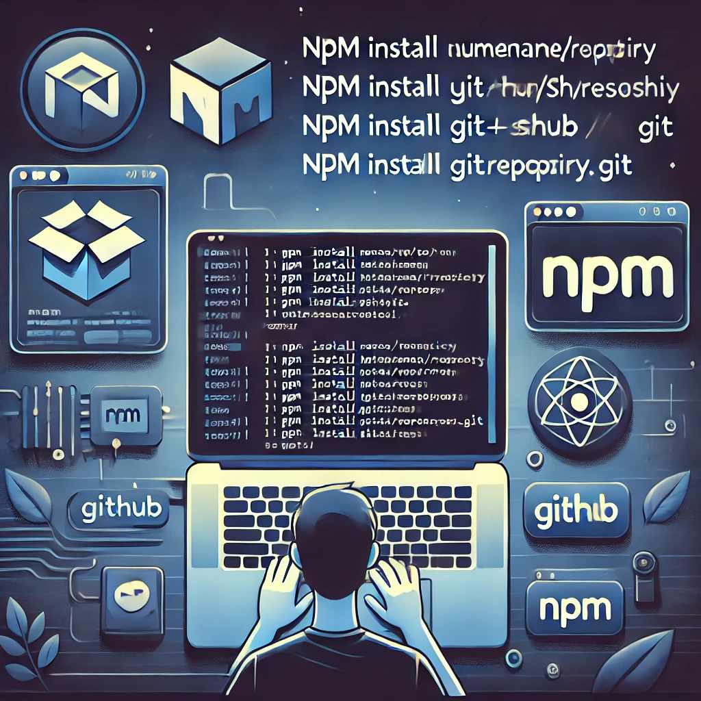 Different methods for installing npm packages directly from GitHub repositories, including syntax examples and troubleshooting tips